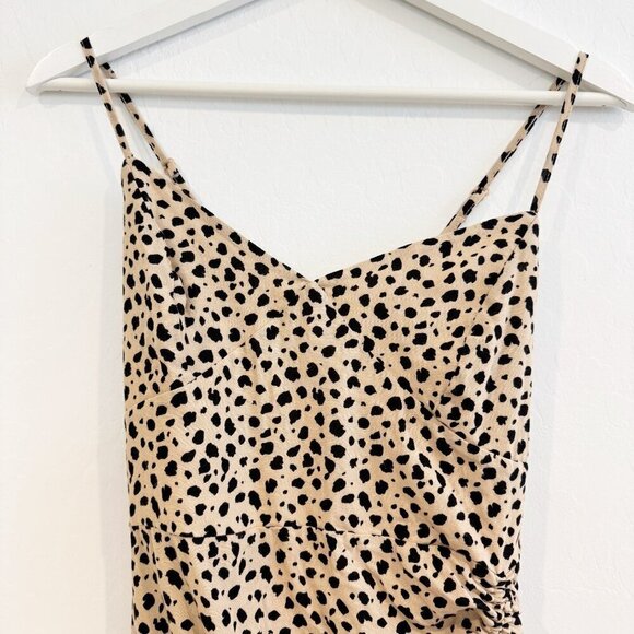 Lottie Miss x Pacsun Leopard Print Crepe Ruched Tie Mini Dress Party Clubwear XS - Picture 4 of 12